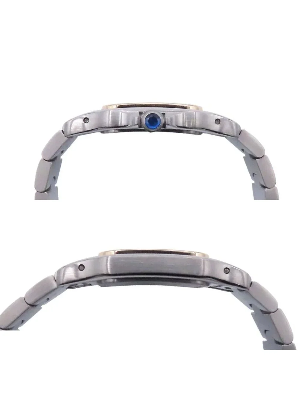 Cartier Santos Galbee SM Ivory Stainless Steel 18K Yellow Gold Watch Quartz